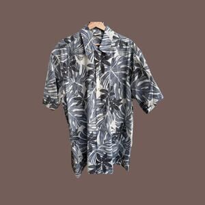 Go Barefoot Hawaiian Shirt | Blue Floral | Size 2XL | Vintage